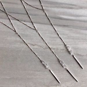 ✨New Item-Boho Herkimer Diamond Silver Lariat